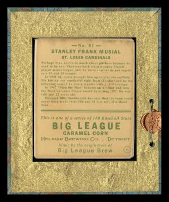 Picture, Helmar Brewing, R319-Helmar Card # 51, Stan MUSIAL (HOF), Swinging, St. Louis Cardinals